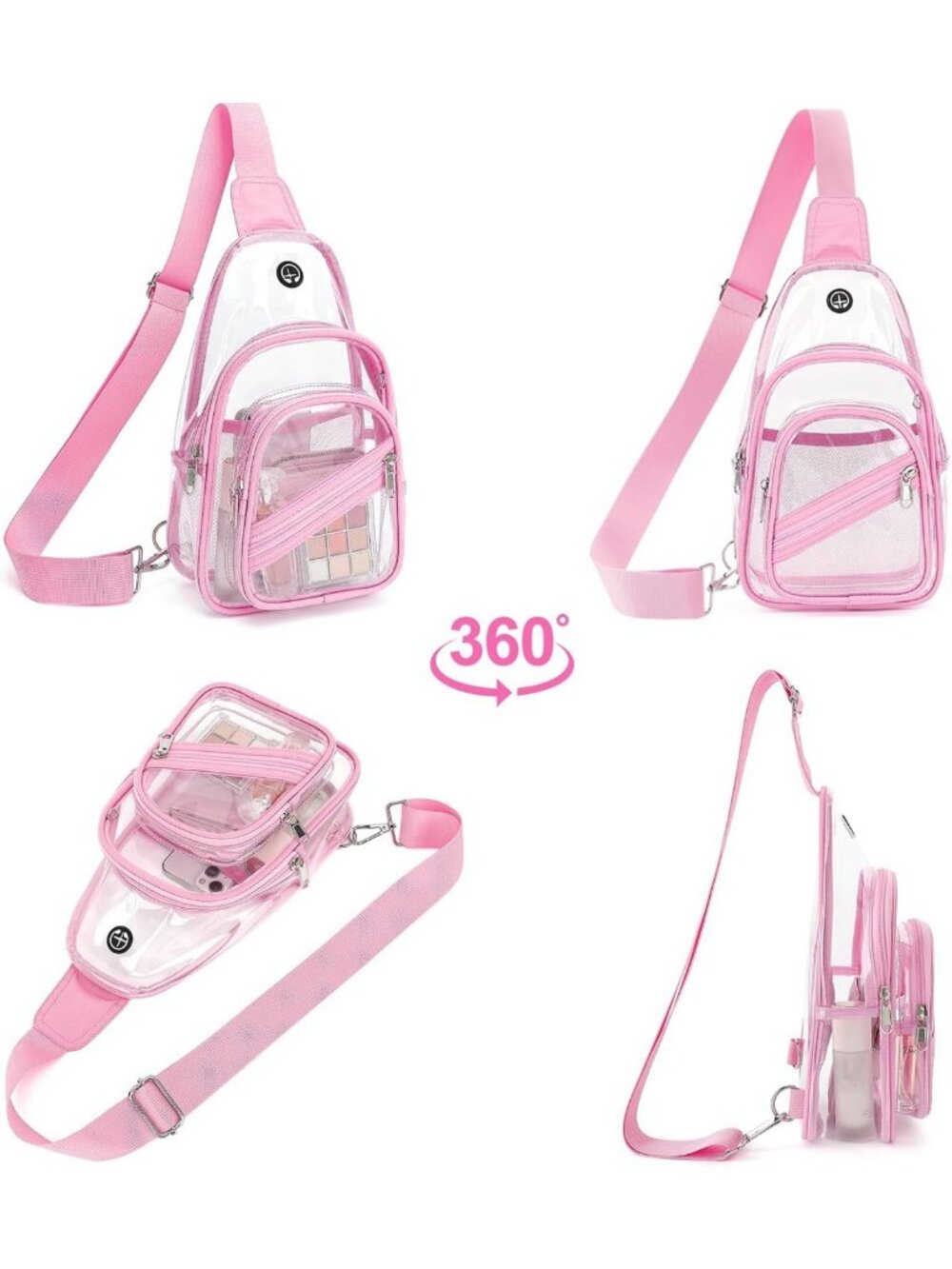 Clear Stadium Event Bag, Waterproof PVC Crossbody Backpack Purse & Fanny Pack - Picture 9 of 9